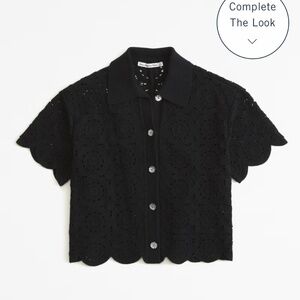 Abercrombie and Fitch Crochet Style Mosaic Polo